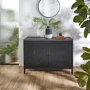 Milano Beswick Black Metal 1200mm Vanity Unit with Black Grey Countertop