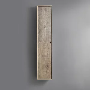 Milano Bromley Chestnut Waterproof 1500mm Tall Wall Hung Bathroom Storage Cabinet