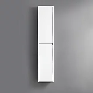 Milano Bromley Fluted White Waterproof 1500mm Tall Wall Hung Bathroom Storage Cabinet