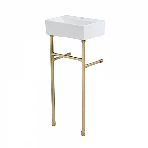 Milano Elswick 360mm x 250mm Basin with Brushed Brass Washstand