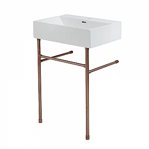 Milano Elswick 605mm x 430mm Basin with Brushed Copper Washstand