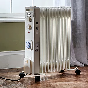 ECOSO Finn Electric Portable Modern Oil Filled Radiator Choice of Wattage and Finish