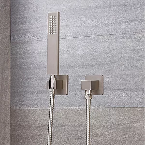 Milano Hunston Square Brass Hand Shower Brushed Nickel