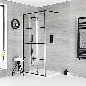 Milano Barq WalkIn Shower Enclosure with 1400mm x 800mm White Slate Tray