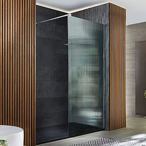Milano Florence Fluted Glass Chrome WalkIn Shower Enclosure with Slate Tray Choice of Sizes