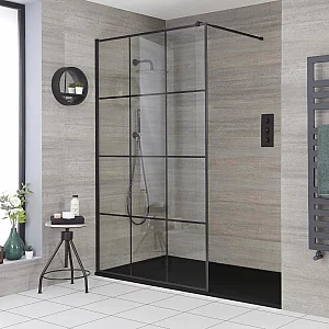 Milano Barq WalkIn Shower Enclosure with Anthracite Slate Tray 1400mm x 800mm