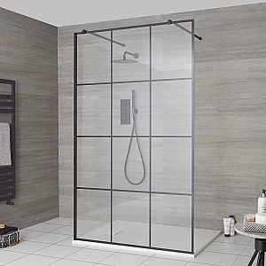 Milano Barq Open WalkThrough Shower Enclosure with White Slate Tray 1400mm x 900mm