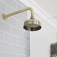 Milano Elizabeth 150mm Traditional Apron Shower Head Brushed Gold