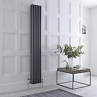 Milano Windsor Vertical Traditional Column Radiator with Feet 3 Column 1800mm x 290mm Anthracite