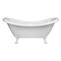 Milano Legend 1750mm Double Ended Freestanding Slipper Bath Large Claw Feet White