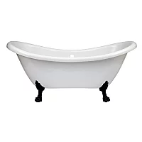 Milano Legend 1750mm Double Ended Freestanding Slipper Bath Large Claw Feet Black