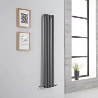 Milano Aruba Vertical Designer Radiator Single Panel 1400mm x 236mm Anthracite