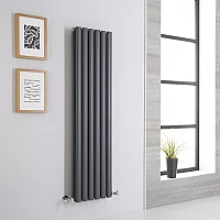 Milano Aruba Vertical Designer Radiator Double Panel 1400mm x 354mm Anthracite
