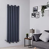 Milano Motus Aluminium Anthracite Vertical Designer Radiator 1600mm x 550mm Single Panel