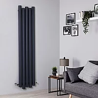 Milano Motus Aluminium Anthracite Vertical Designer Radiator 1800mm x 390mm Single Panel