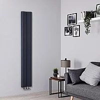 Milano Solis Aluminium Anthracite Vertical Designer Radiator 1600mm x 245mm Single Panel