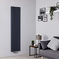 Milano Solis Aluminium Anthracite Vertical Designer Radiator 1600mm x 370mm Single Panel