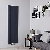 Milano Solis Aluminium Anthracite Vertical Designer Radiator 1600mm x 495mm Single Panel