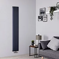Milano Skye Aluminium Anthracite Vertical Designer Radiator 1600mm x 280mm Single Panel