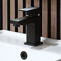Milano Preto Modern Mono Basin Mixer Tap Black