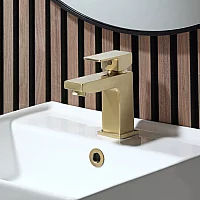 Milano Lyra Modern Mono Basin Mixer Tap Brushed Brass
