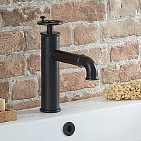 Milano Zandra Industrial Style Mono Basin Mixer Tap Black