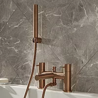 Milano Otto Modern Bath Shower Mixer Tap Brushed Copper