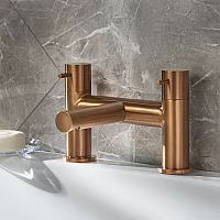 Milano Otto Modern Bath Filler Mixer Tap Brushed Copper