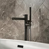 Milano Otto Modern Freestanding Bath Shower Mixer Tap Black Nickel