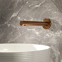 Milano Otto Modern Wall Mounted Basin or Bath Spout Brushed Copper