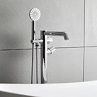 Milano Lune Modern Thermostatic Freestanding Bath Shower Mixer Tap Chrome