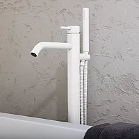 Milano Elements Modern Freestanding Bath Shower Mixer Tap Chalk