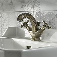 Milano Earlham Art Deco Mono Basin Mixer Tap Aged Gold