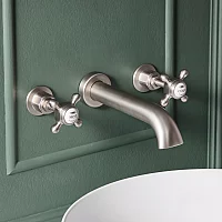 Milano Elizabeth Traditional Wall Mounted Crosshead 3 TapHole Basin Mixer Tap Choice of Finish