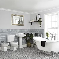 Milano Richmond Traditional Bathroom Suite with Freestanding Bath Toilet Pedestal Basin and Bidet