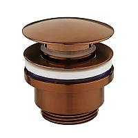 Milano Universal Round Push Button Basin Waste Brushed Copper