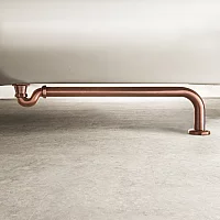 Milano Elizabeth Traditional Shallow Seal Bath Trap and Outlet Pipe Brushed Copper