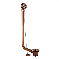 Milano Elizabeth Traditional Exposed Bath Waste with Chain Brushed Copper