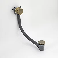 Milano Clarus Modern Overflow Bath Filler and Waste Aged Gold