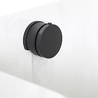 Milano Nero Modern Overflow Bath Filler and Waste Black