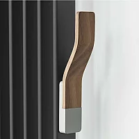 Lazzarini Way Aluminium and Teak EasyInstall Magnetic Towel Hook