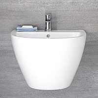 Milano Irwell White Modern Wall Hung Basin 530mm x 440mm 1 TapHole