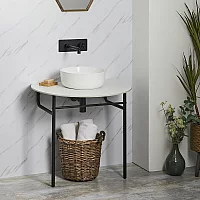 Milano Santo Black Washstand with Countertop Choice of Finish and Basin