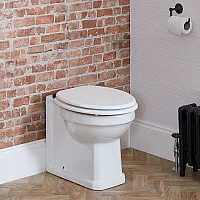 Milano Richmond Traditional Comfort Height Back to Wall Toilet and White Seat Black