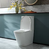 Milano Colby Modern Close Coupled Toilet with Soft Close Seat Choice of Flush Button Finish