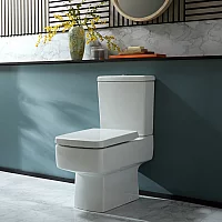 Milano Elswick Modern Close Coupled Toilet with Soft Close Seat Choice of Flush Button Finish