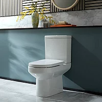 Milano Ballam Modern Close Coupled Toilet with Soft Close Seat Choice of Flush Button Finish