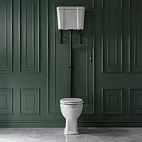 Milano Richmond Traditional Comfort Height High Level Toilet with Cistern and White Seat Chrome