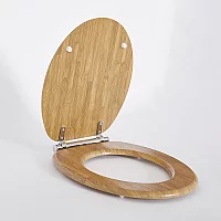 Milano Richmond Traditional Oak Soft Close Toilet Soft Close Seat with Chrome Hinges