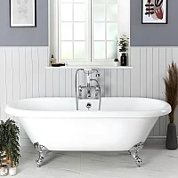 Milano Legend 1795mm Roll Top Freestanding Bath Ball Claw Feet Chrome